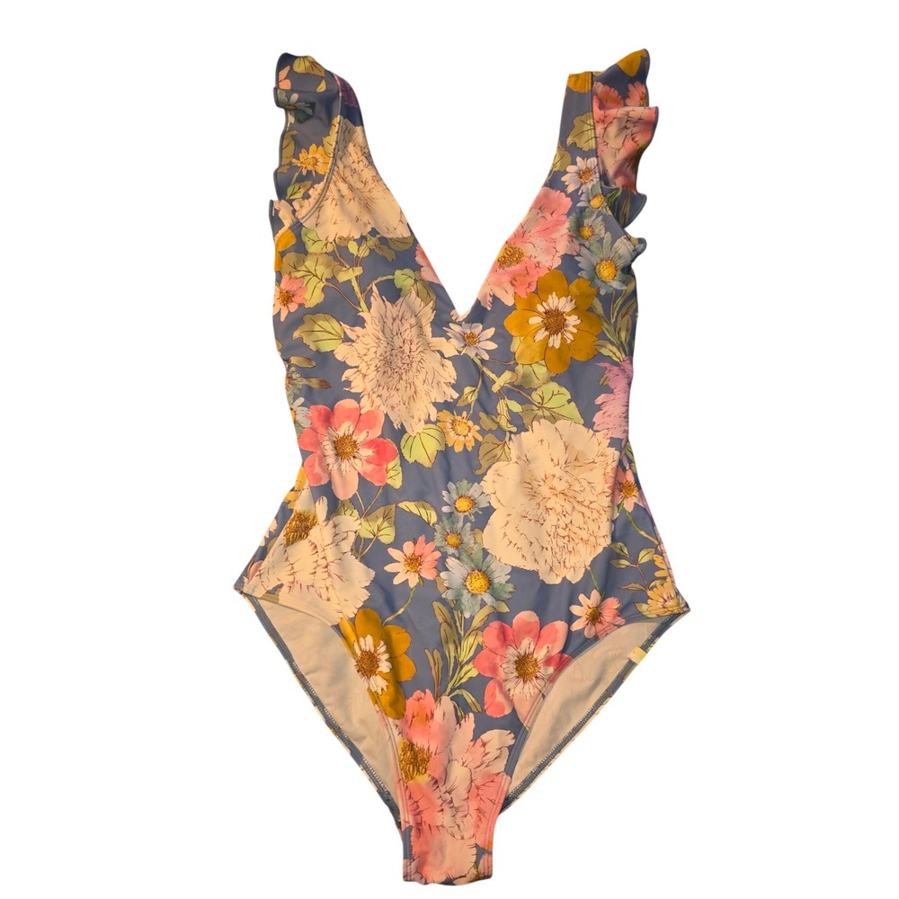 Summersalt Floral One-Piece Swimsuit in Blue, Pink, Yellow